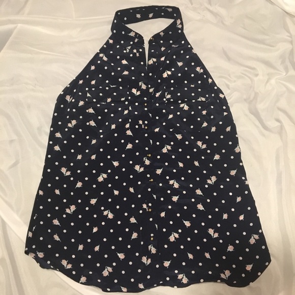 eva mendez Tops - Eva Mendes halter style button down top